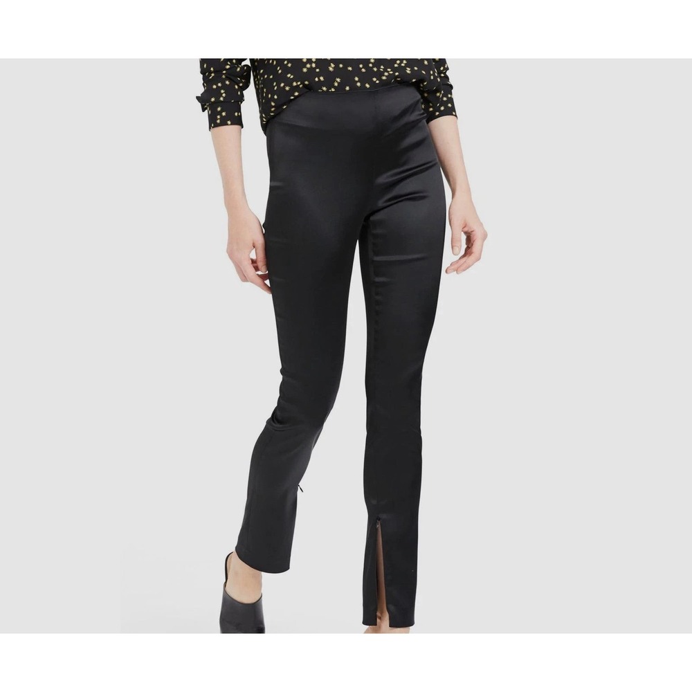 Theory Black Skinny Leggings Ankle Zip Slim Straight Pants Womens 12 J1003229